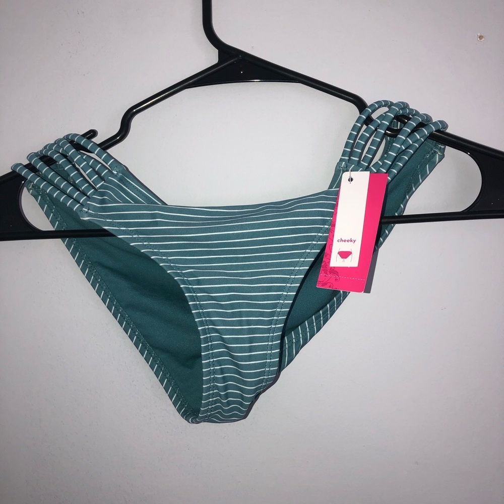 Blue Striped Bikini Botttoms